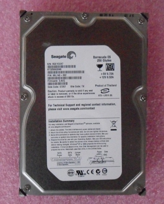 Seagate Barracuda ES ST3250620NS 250GB 7200 rpm SATA 3GB Internal Hard Drive